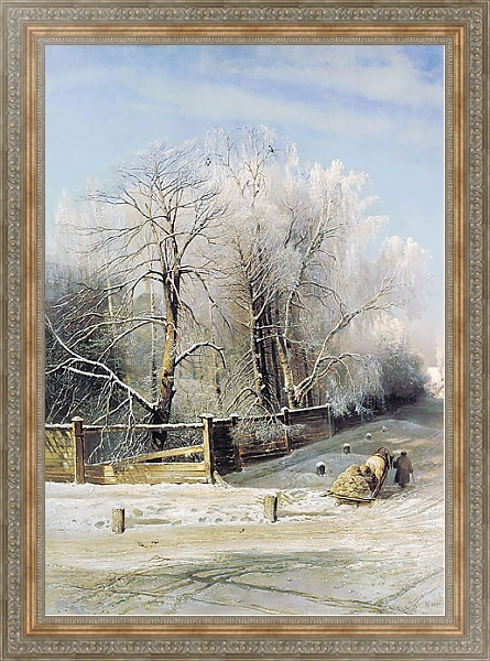 Постер Зимний пейзаж. 1873 с типом исполнения На холсте в раме в багетной раме 484.M48.310