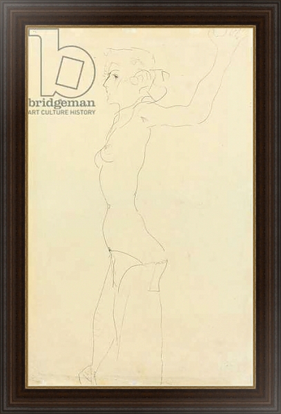Постер Female Nude; Madchenakt, 1911 1 с типом исполнения На холсте в раме в багетной раме 1.023.151