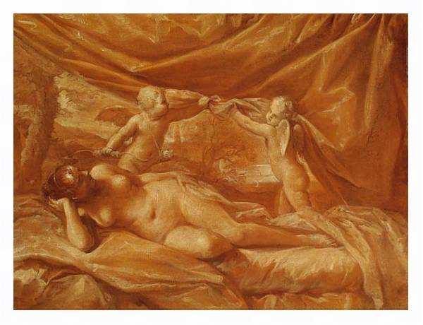 Постер Венера с Купидонами с типом исполнения На холсте в раме в багетной раме 221-03