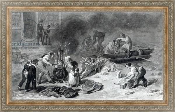 Постер The Laying of the Water-Main in Tottenham Court Road, 1834 с типом исполнения На холсте в раме в багетной раме 484.M48.310