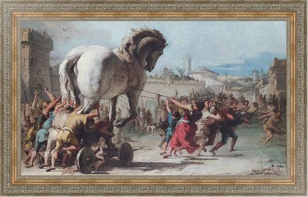 Постер Проведение Троянского коня в Трою с типом исполнения На холсте в раме в багетной раме 484.M48.310