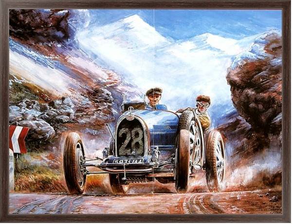 Постер Автомобили в искусстве 8 с типом исполнения На холсте в раме в багетной раме 221-02
