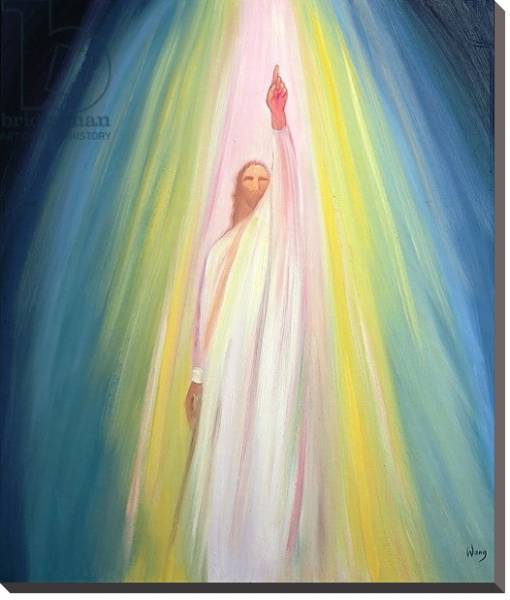 Постер Jesus Christ points us to God the Father, 1995 с типом исполнения На холсте без рамы