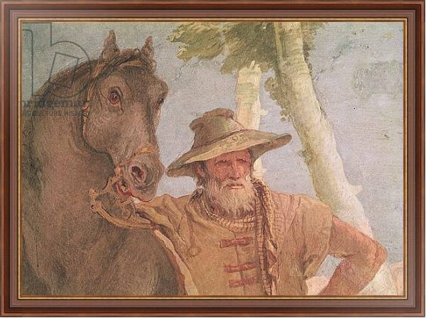Постер Detail of the horseman from Angelica Nursing the Wounded Medoro с типом исполнения На холсте в раме в багетной раме 35-M719P-83