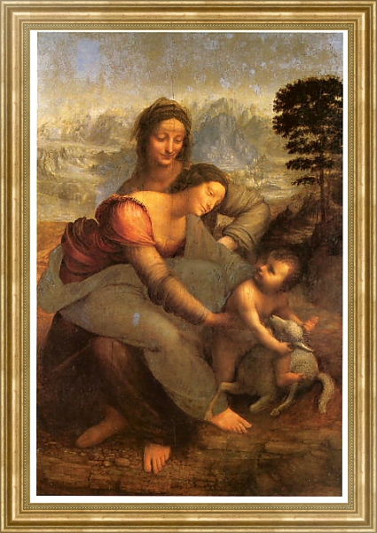 Постер Анна, Мария и младенец Иисус с типом исполнения На холсте в раме в багетной раме NA033.1.051