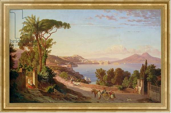 Постер View of Naples 3 с типом исполнения На холсте в раме в багетной раме NA033.1.051