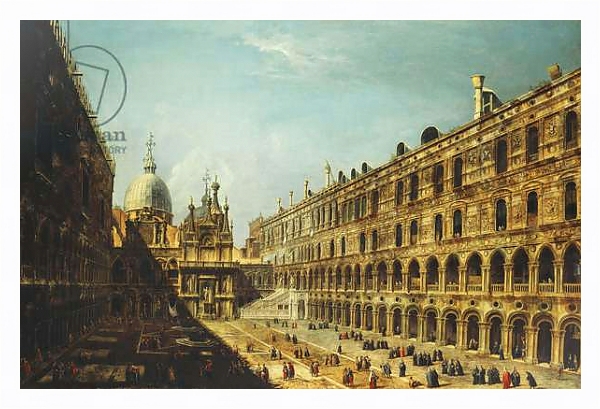 Постер The Courtyard of the Doge's Palace, Venice, с типом исполнения На холсте в раме в багетной раме 221-03