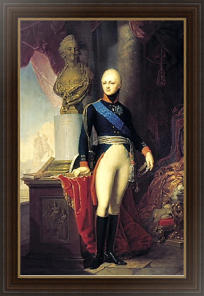 Постер Портрет Александра I 2 с типом исполнения На холсте в раме в багетной раме 1.023.151