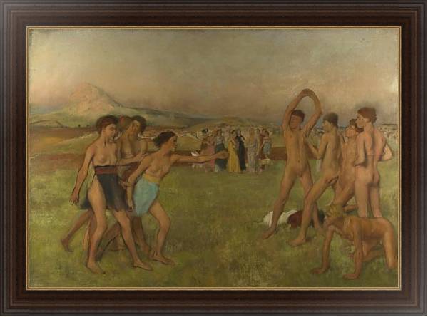 Постер Упражняющиеся юные спартанцы с типом исполнения На холсте в раме в багетной раме 1.023.151