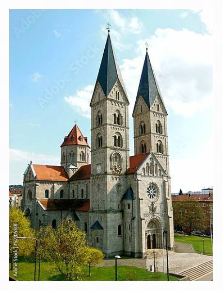 Постер Германия. Вюрцбург. Церковь St. Adalbero  с типом исполнения На холсте в раме в багетной раме 221-03