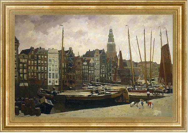Постер The Damrak in Amsterdam с типом исполнения На холсте в раме в багетной раме NA033.1.051