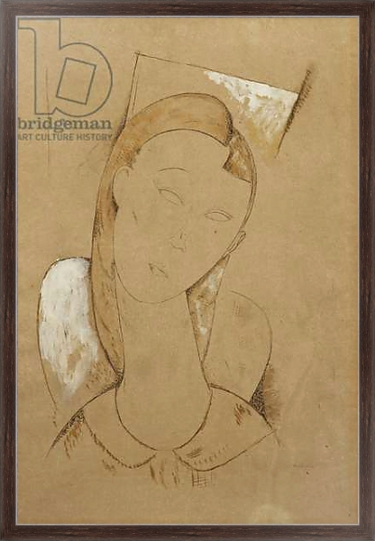 Постер Young Woman; Giovane Donna, c. 1917-1918 с типом исполнения На холсте в раме в багетной раме 221-02