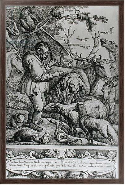 Постер Illustration from the Introduction to Aesop's Fables, 1666 с типом исполнения На холсте в раме в багетной раме 221-02