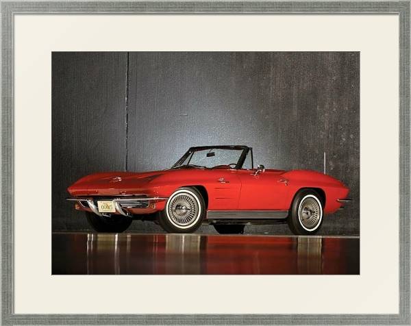 Постер Corvette Sting Ray ''Pilot Line'' Convertible (C2) '1963 с типом исполнения Под стеклом в багетной раме 1727.2510