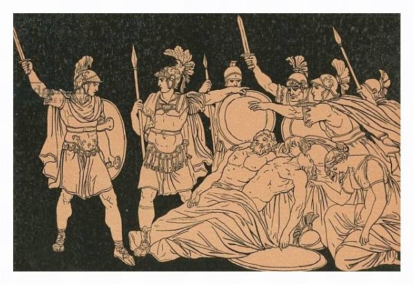 Постер Turnus over the bodies of Alma and Galaesus с типом исполнения На холсте в раме в багетной раме 221-03