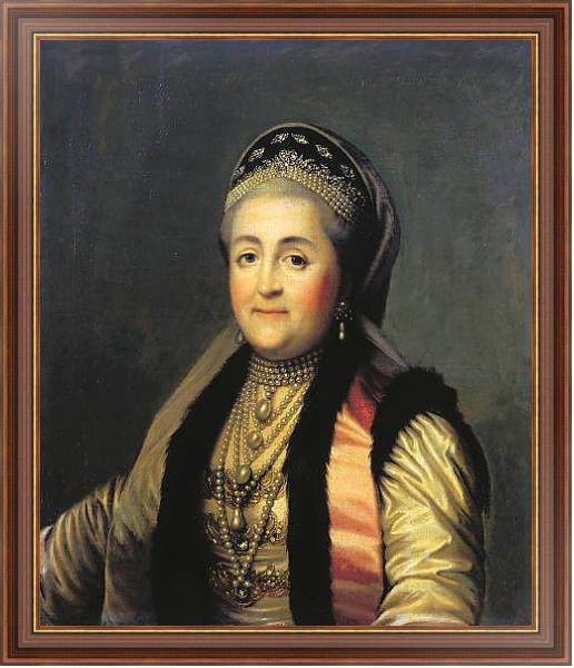 Постер Портрет Екатерины II в шугае и кокошнике. 1772 с типом исполнения На холсте в раме в багетной раме 35-M719P-83