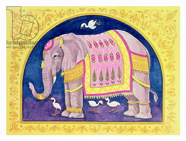 Постер Indian Elephant с типом исполнения На холсте в раме в багетной раме 221-03