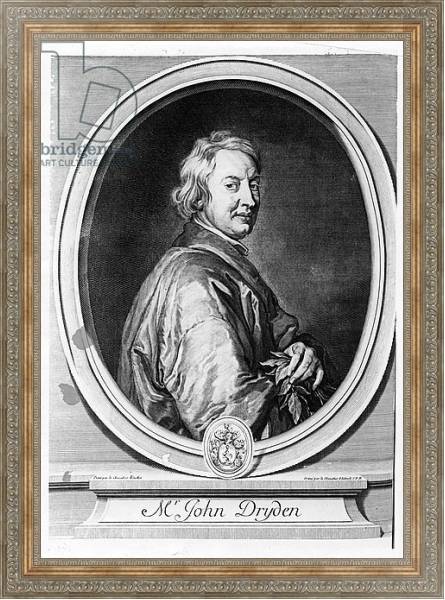 Постер John Dryden engraved by Gerard Edelinck с типом исполнения На холсте в раме в багетной раме 484.M48.310