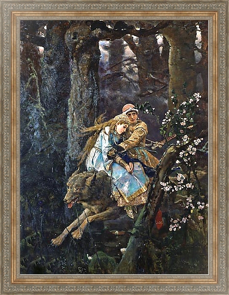 Постер Иван-царевич и серый волк с типом исполнения На холсте в раме в багетной раме 484.M48.310