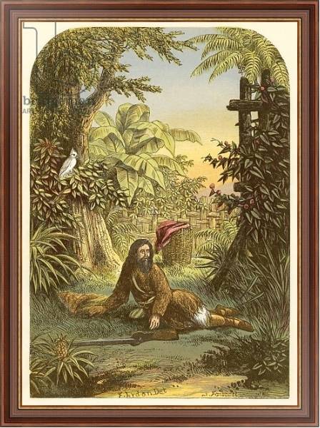 Постер Robinson Crusoe awakened from sleep by his parrot с типом исполнения На холсте в раме в багетной раме 35-M719P-83
