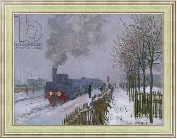 Постер Train in the Snow or The Locomotive, 1875 с типом исполнения На холсте в раме в багетной раме NA053.0.113