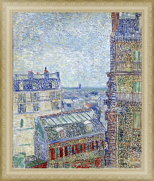 Постер Вид Парижа из комнаты Винсента с типом исполнения На холсте в раме в багетной раме 484.M48.725
