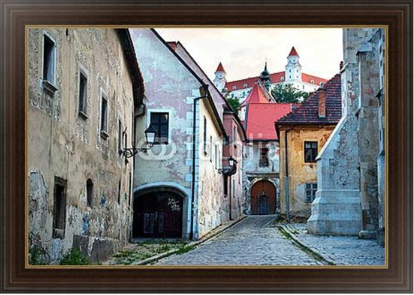 Постер Словакия, Братислава. Старый город с типом исполнения На холсте в раме в багетной раме 1.023.151