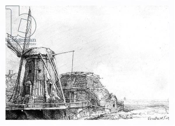 Постер The Windmill, 1641 с типом исполнения На холсте в раме в багетной раме 221-03