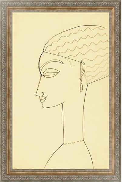 Постер Женщина в профиль с типом исполнения На холсте в раме в багетной раме 484.M48.310