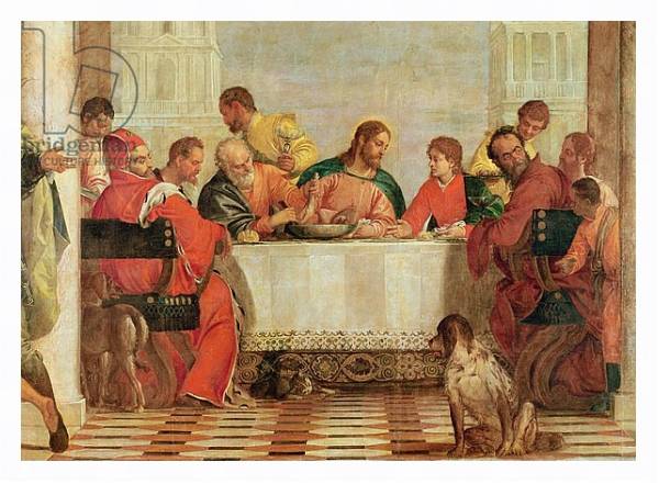 Постер Detail of The Feast in the House of Levi, 1573 с типом исполнения На холсте в раме в багетной раме 221-03