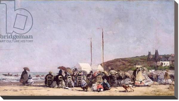 Постер The Beach at Trouville, 1864 с типом исполнения На холсте без рамы