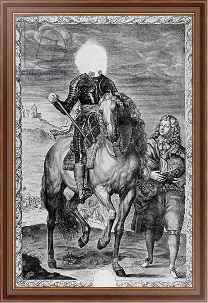 Постер Defaced equestrian portrait of Charles I, engraved by Pierre Lombart с типом исполнения На холсте в раме в багетной раме 35-M719P-83