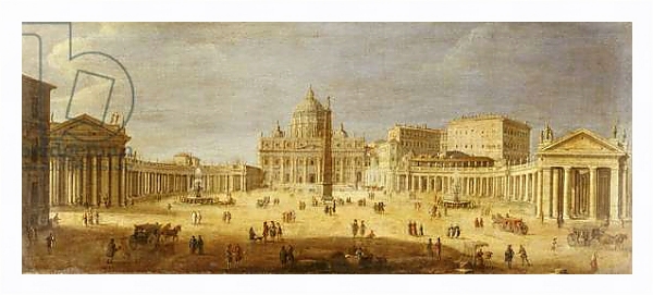 Постер Piazza S. Pietro, Rome с типом исполнения На холсте в раме в багетной раме 221-03