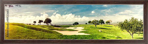 Постер Зеленые поля для гольфа с типом исполнения На холсте в раме в багетной раме 221-02