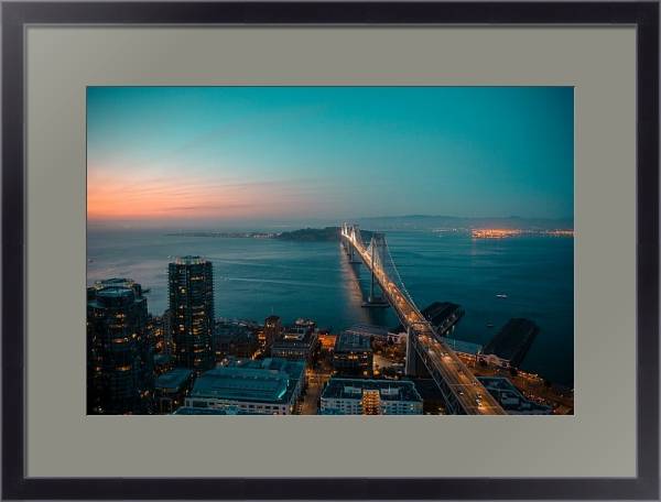 Постер Вечерний Сан-Франциско с типом исполнения Под стеклом в багетной раме 221-01