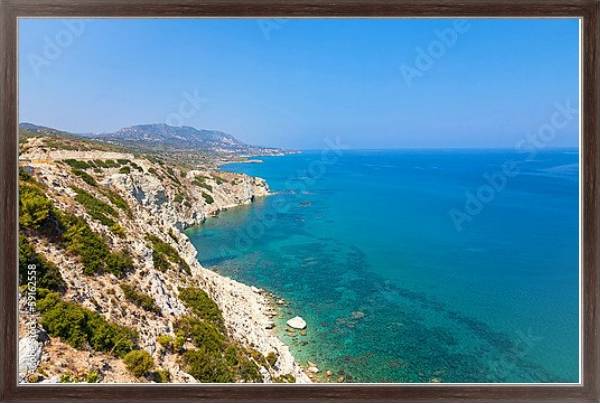 Постер Греция. Кипр, побережье с типом исполнения На холсте в раме в багетной раме 221-02