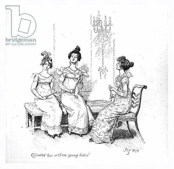 Постер The Bingley sisters from 'Pride and Prejudice' by Jane Austen, 1894 с типом исполнения На холсте в раме в багетной раме 221-03