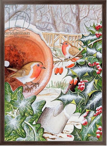 Постер Christmas Robins 3 с типом исполнения На холсте в раме в багетной раме 221-02
