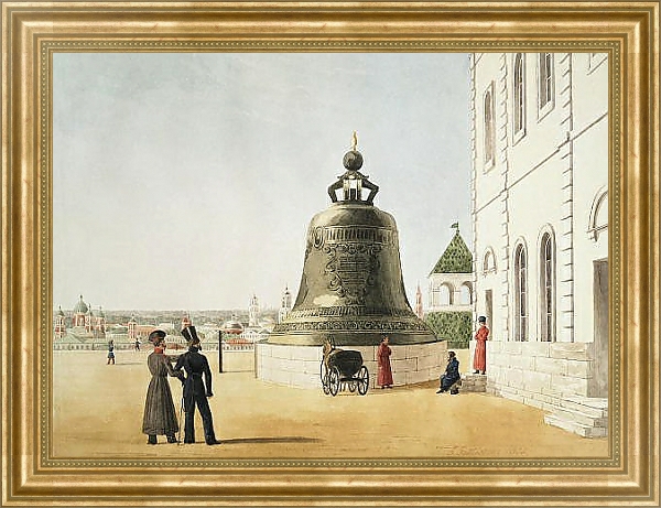 Постер Царь-колокол в Московском Кремле с типом исполнения На холсте в раме в багетной раме NA033.1.051