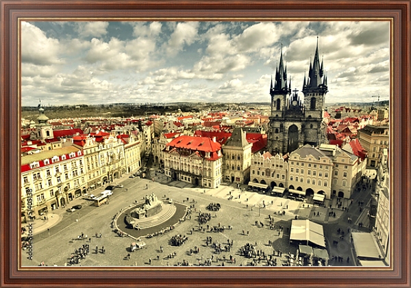 Постер Прага. Старый город с типом исполнения На холсте в раме в багетной раме 35-M719P-83