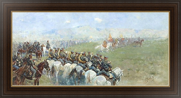 Постер Смотр войск Александром III. 1893 с типом исполнения На холсте в раме в багетной раме 1.023.151