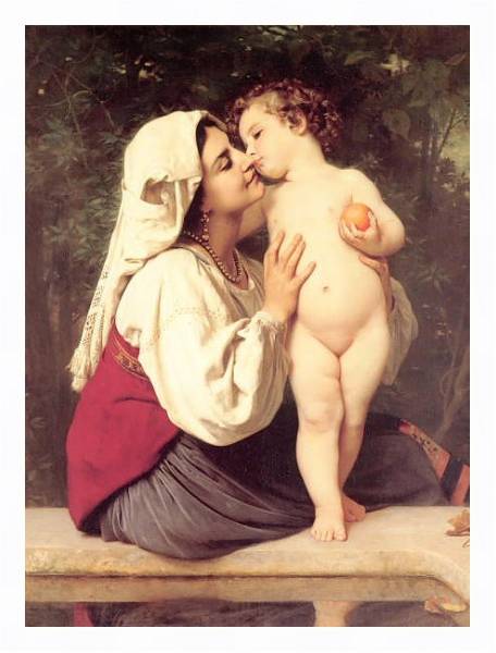 Постер Поцелуй с типом исполнения На холсте в раме в багетной раме 221-03