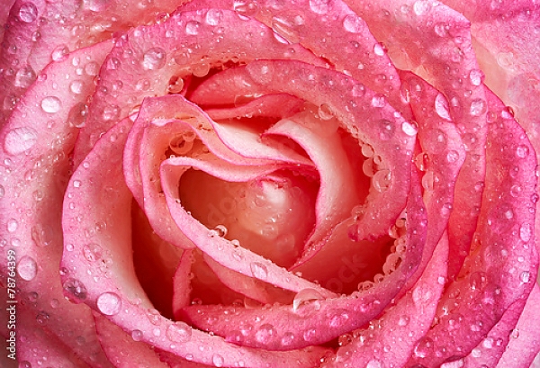 Постер Розовая роза с каплями №2 с типом исполнения На холсте без рамы