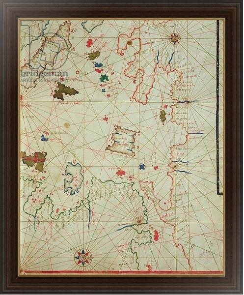 Постер The Peloponnese with the island of Limnos, from a nautical atlas, 1646 с типом исполнения На холсте в раме в багетной раме 1.023.151