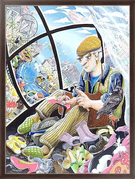 Постер Jack Black cobbles and fantasises about his customers shapely feet, 2007 с типом исполнения На холсте в раме в багетной раме 221-02
