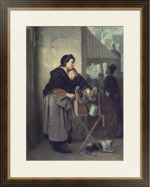Постер Парижская шарманщица. 1864 с типом исполнения Под стеклом в багетной раме 1.023.036