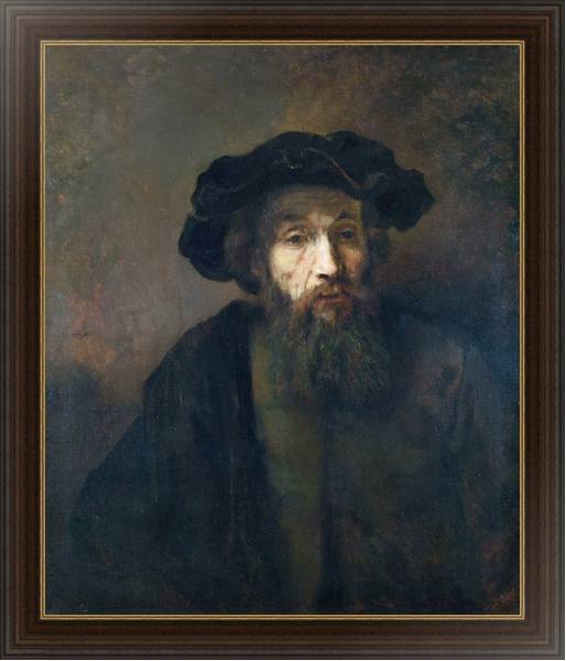 Постер Бородатый мужчина в шляпе с типом исполнения На холсте в раме в багетной раме 1.023.151