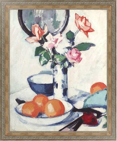 Постер Розы и апельсины с типом исполнения На холсте в раме в багетной раме 484.M48.310