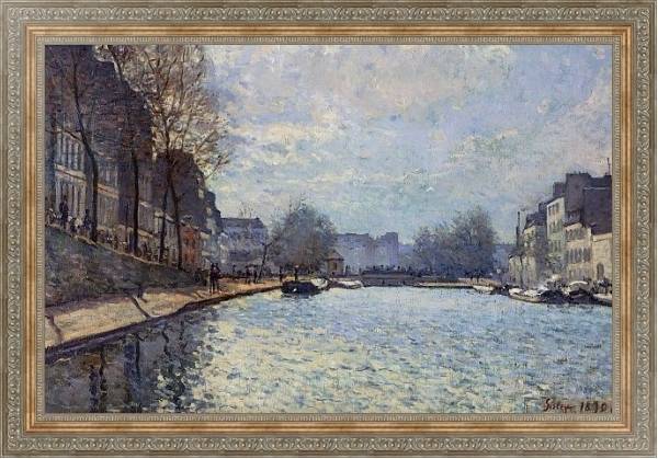 Постер View of the Canal Saint-Martin, Paris, 1870 с типом исполнения На холсте в раме в багетной раме 484.M48.310