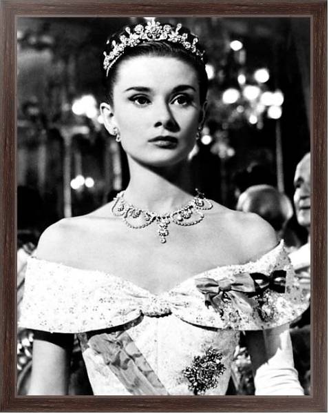 Постер Hepburn, Audrey (Roman Holiday) с типом исполнения На холсте в раме в багетной раме 221-02